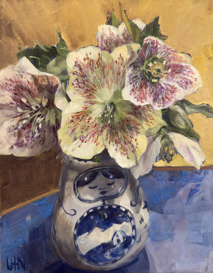 Matryoshka (Blue) - Painting by UTN, 