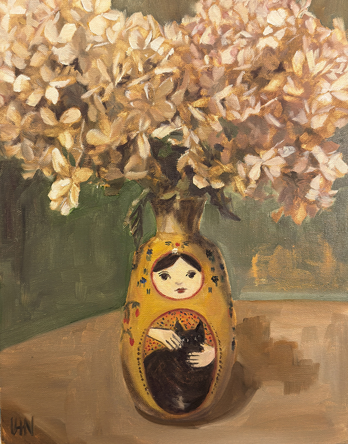 Matryoshka (Green) - Painting by UTN, 